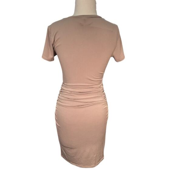 NWT Revolve Lanston Size Small Ruched T-Shirt Dress Mocha Body Con Style - Picture 4 of 9